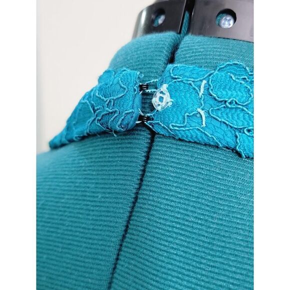 David's Bridal Malibu Blue Lace Halter Short Dress Wedding Guest Size 18 - Picture 4 of 9